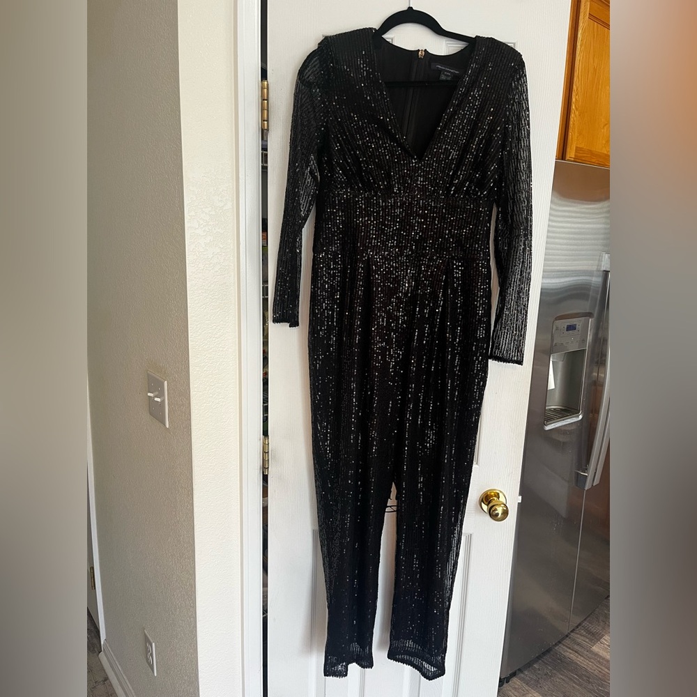 French Connection Black Sequined Jumpsuit